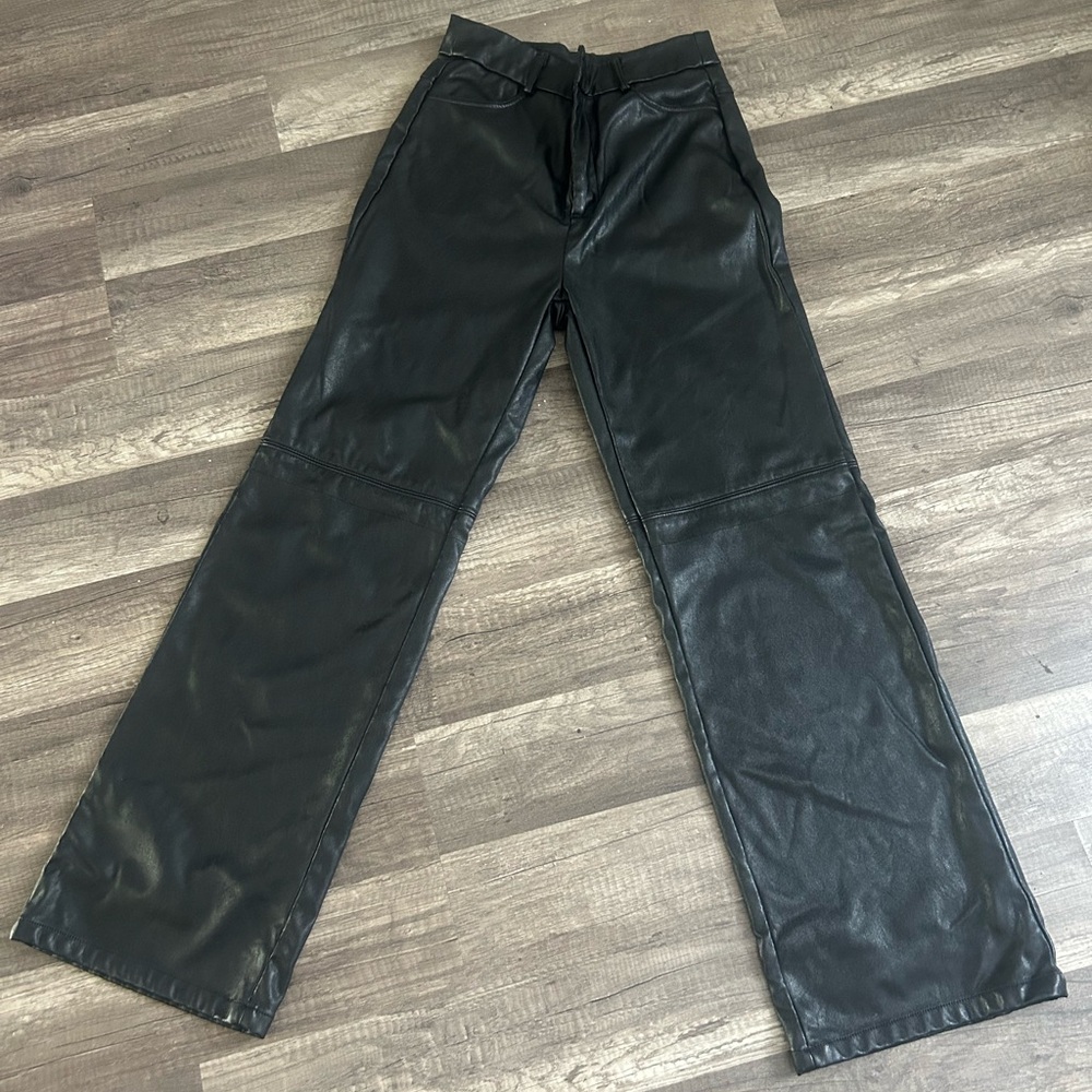 Womens Black Leather Pants